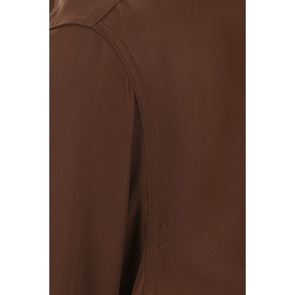 Dries Van Noten Bruine Crêpe de Chine Overhemd Brown Dames