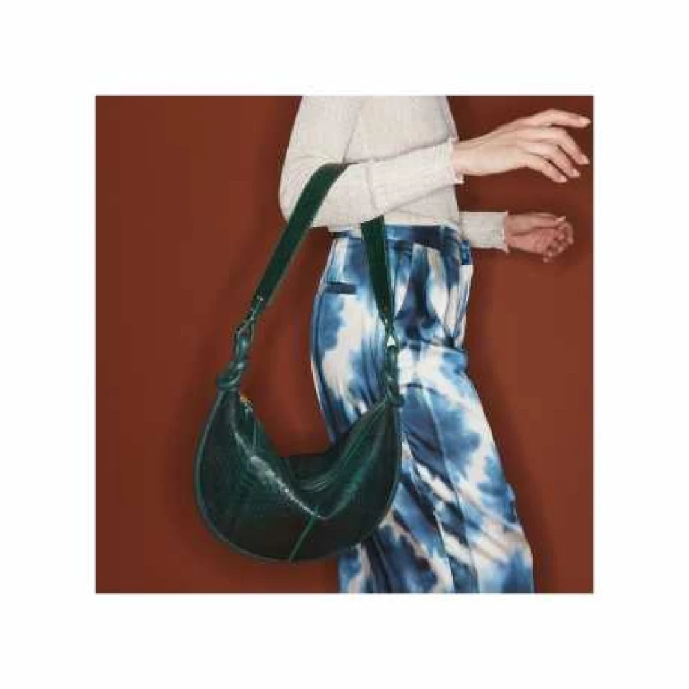 Claris Virot Python Bosgroene Halvemaan Tas Green Dames