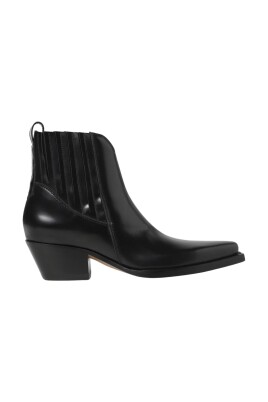 black-leather-western-ankle-boots
