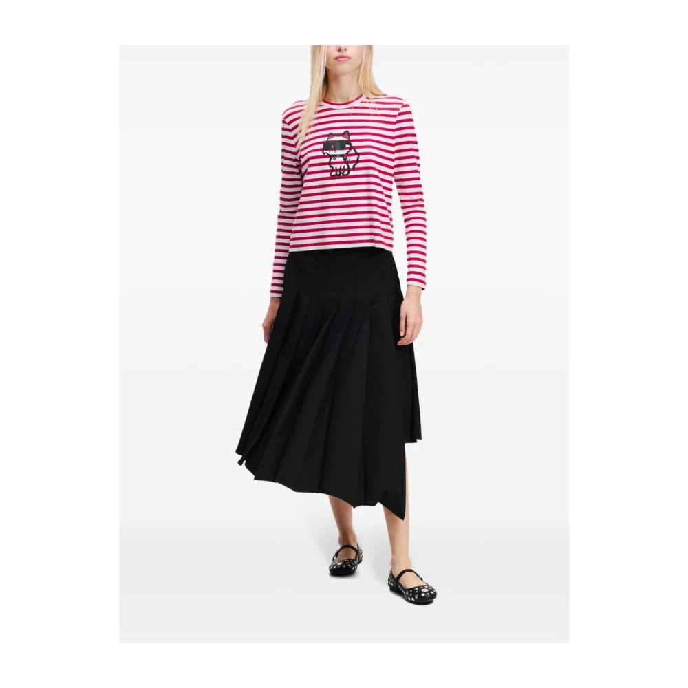 Karl Lagerfeld TOP ML WIT Rood Strepen Multicolor Dames