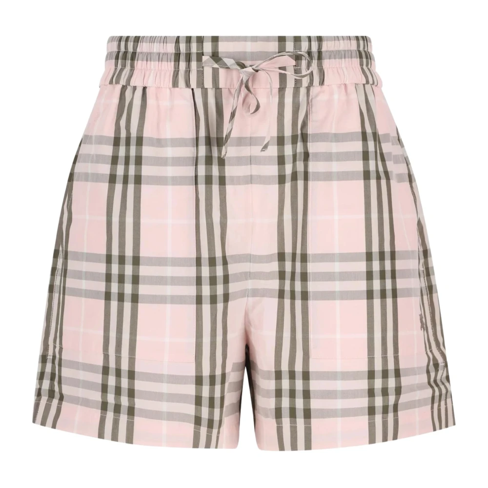 Burberry Femme Rose Shorts, Taille: 34 Fr Short En Coton À Carreaux