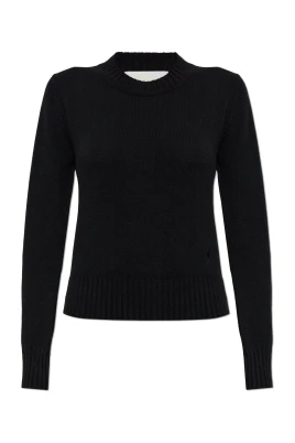 Cashmeretröja med broderad logotyp