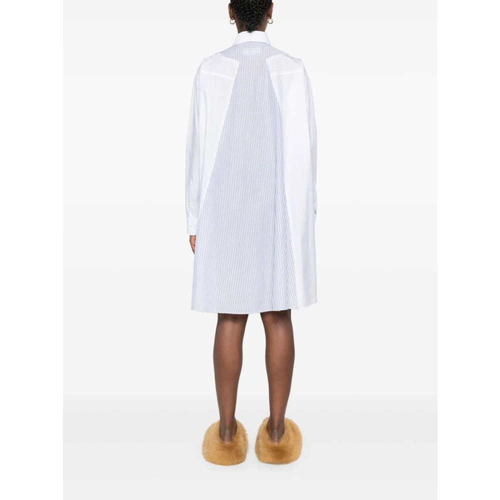MM6 Maison Margiela Patchwork Shirt Dress White Dames
