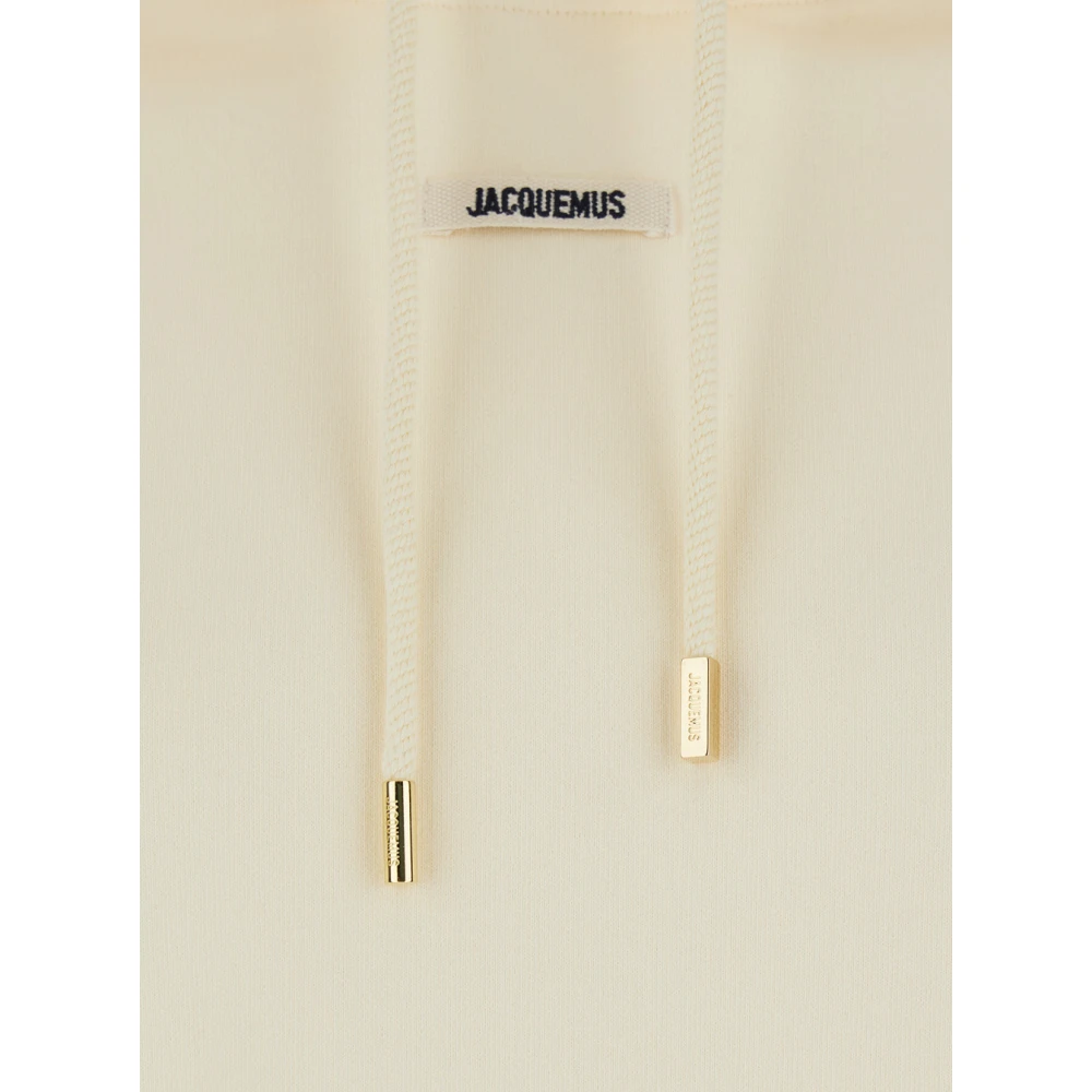Jacquemus Witte hoodie met logopatch White Dames