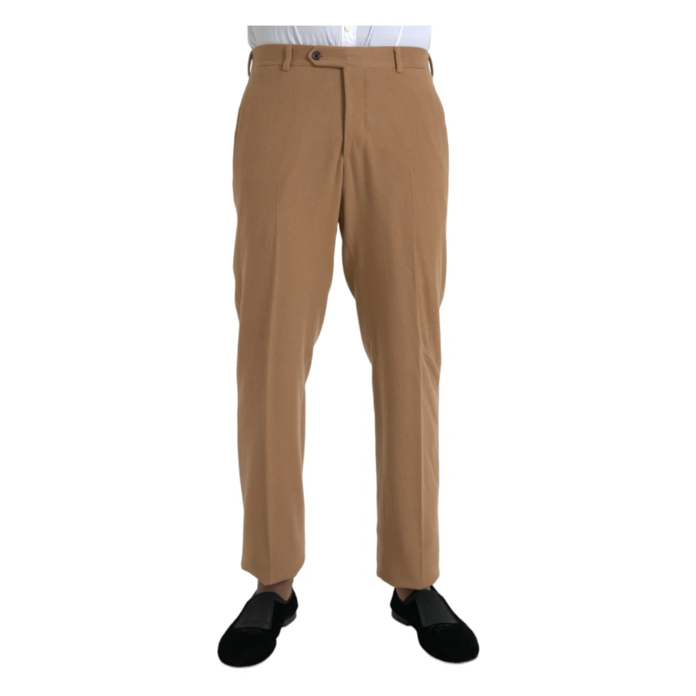 Prada Men's Beige Cropped Trousers, M, Cashmere Straight Fit Dress Trousers