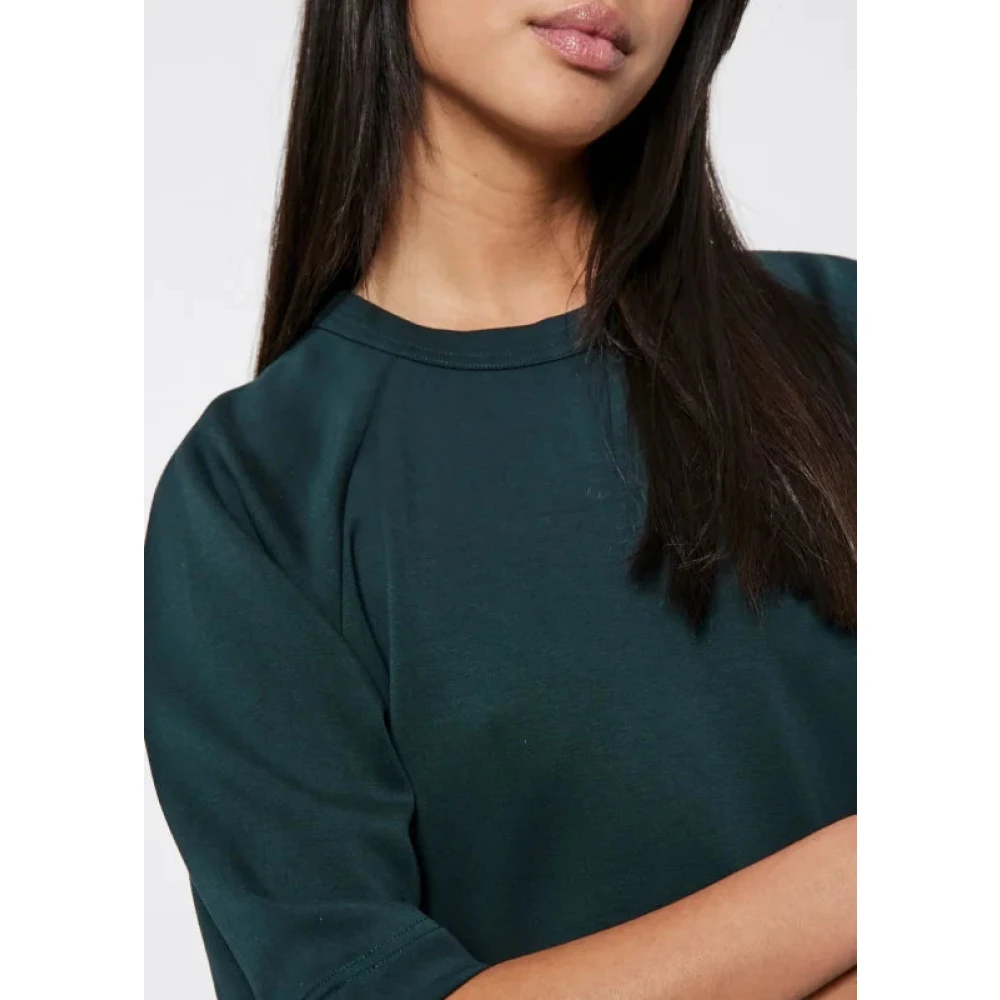 Norr Donkergroene jurk met korte mouwen Green Dames