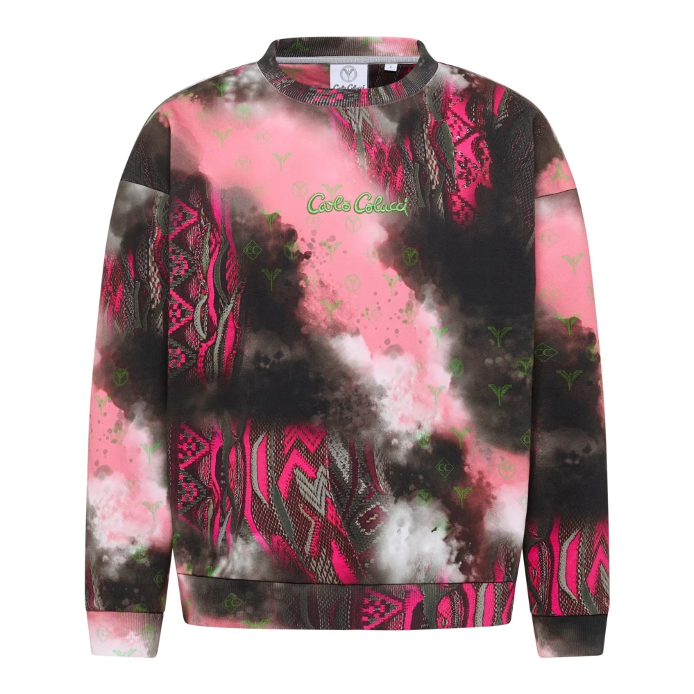 Carlo colucci Sprayed Knit Oversize Sweatshirt Multicolor Heren