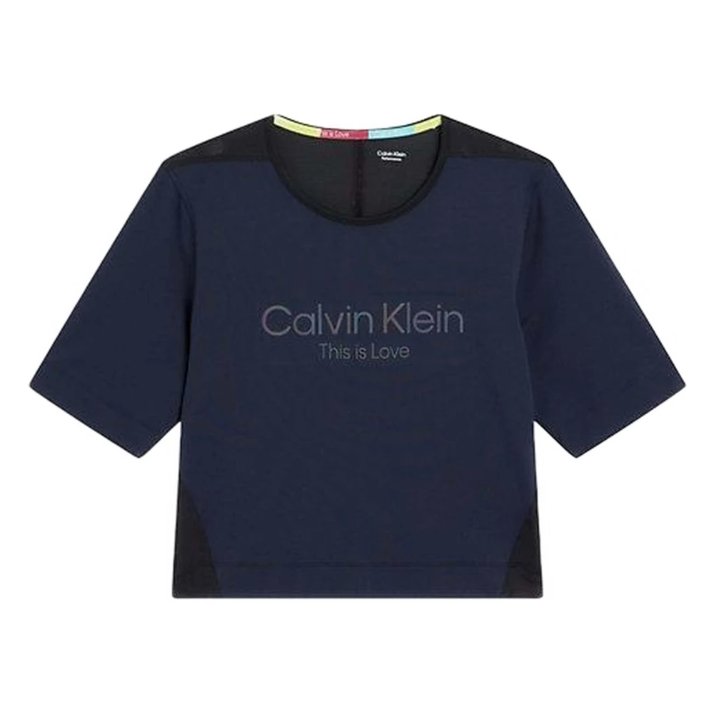 Calvin Klein Wo-Ss T-Shirt (Boxy) T-shirt Blue, Dam