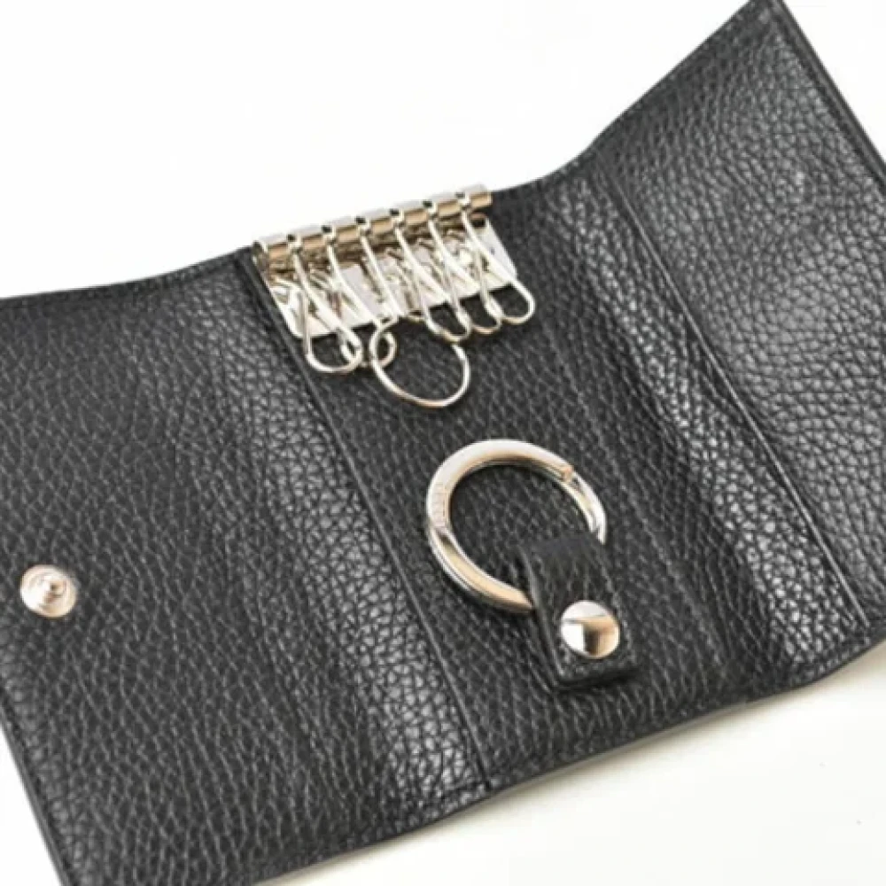 Gucci Vintage Pre-owned Leather key-holders Black Dames