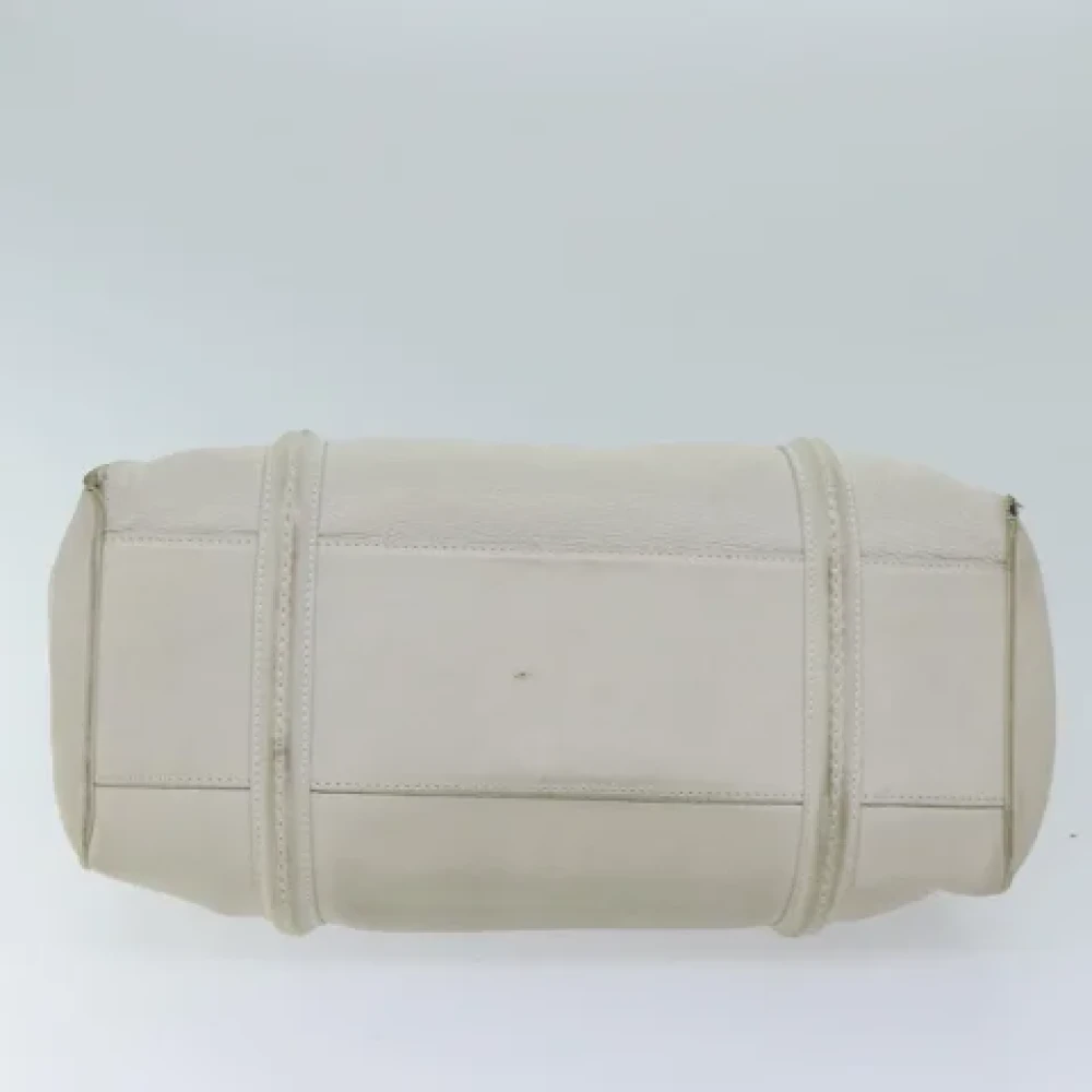 Dior Vintage Pre-owned Leather handbags White Dames
