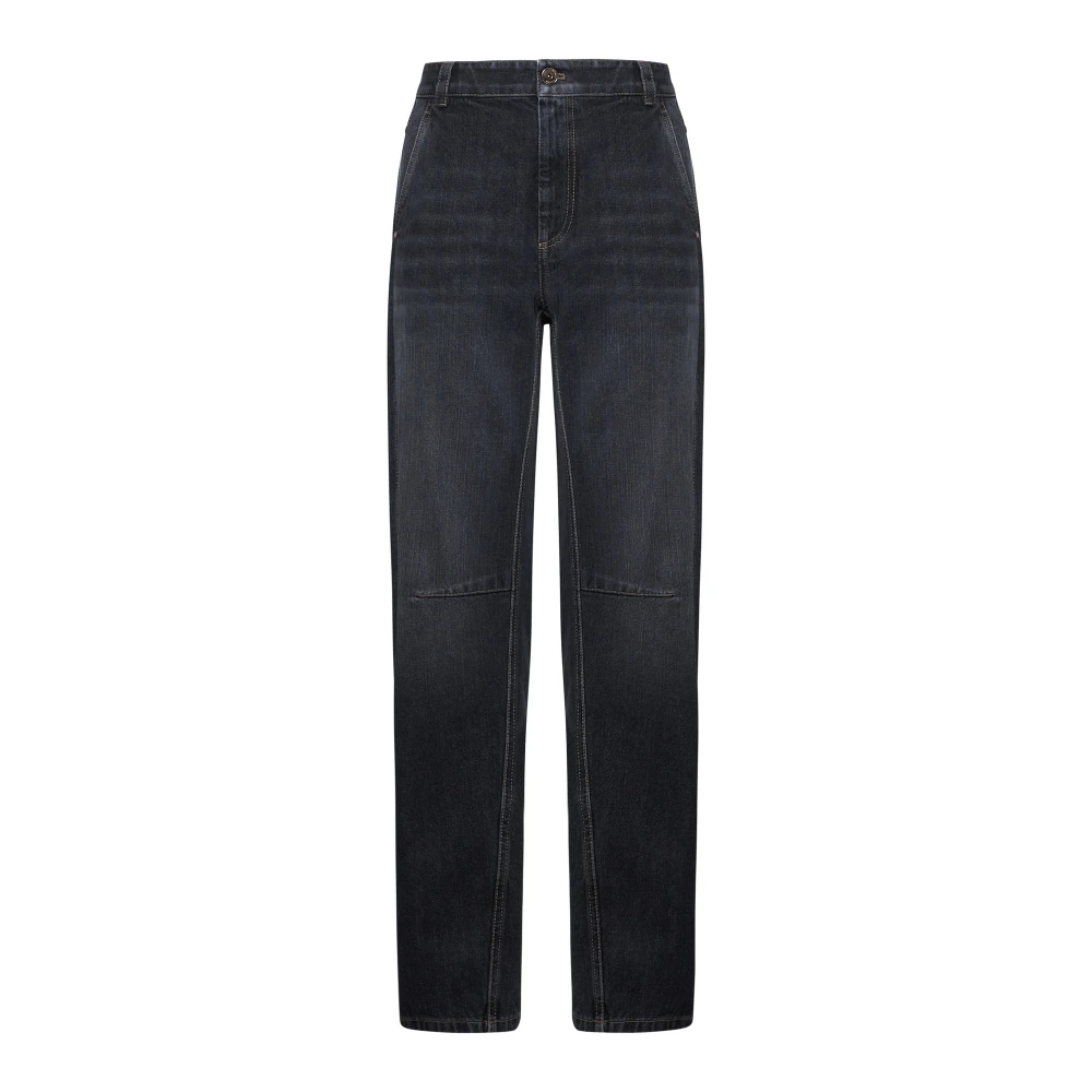 BRUNELLO CUCINELLI Zwarte Crop Jeans Blue Heren