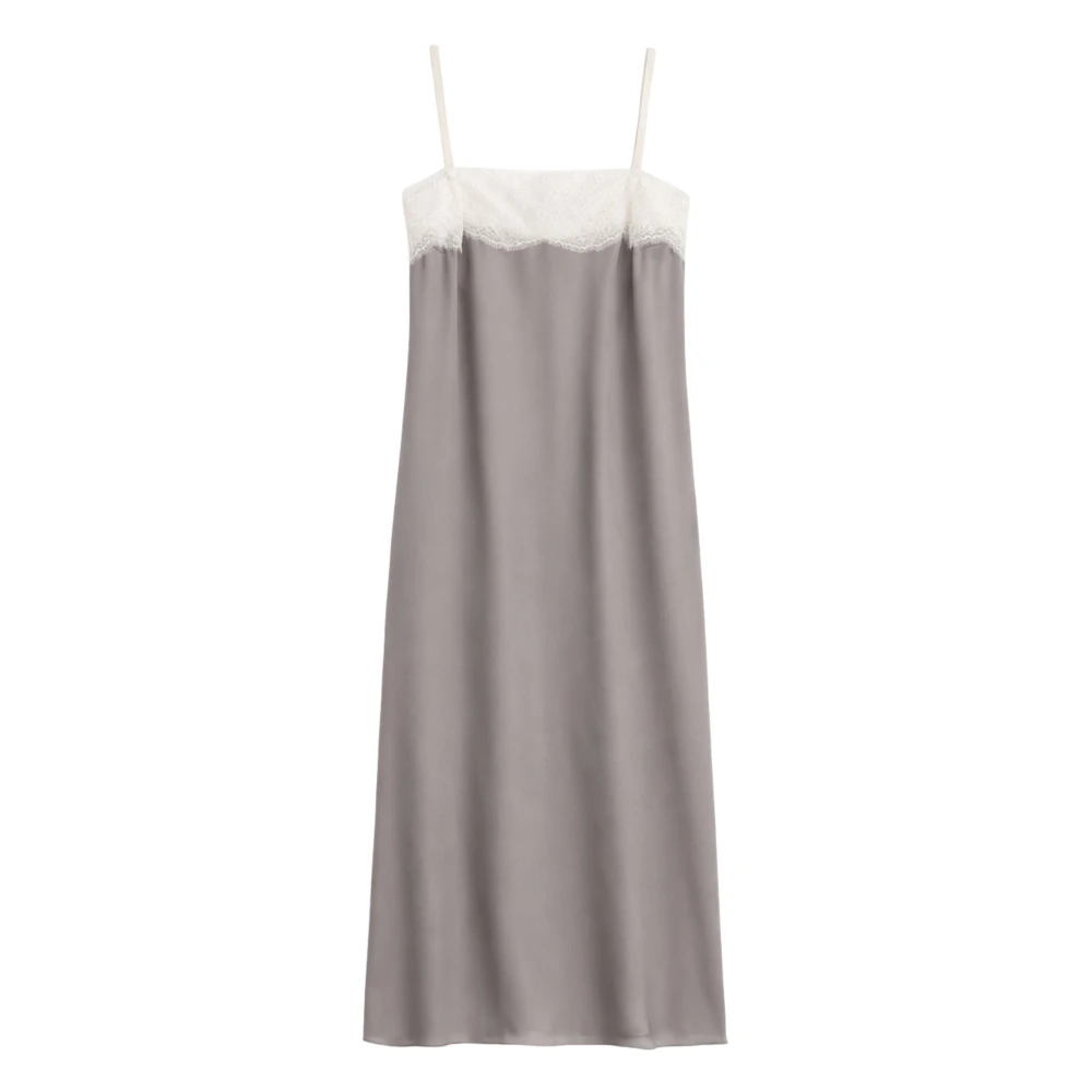 Carven Gray Nightgowns, Female, M, Silk Slip Dress