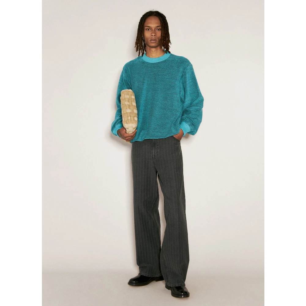 Isa Boulder Katoenen Terry Crewneck Sweater Blue Heren
