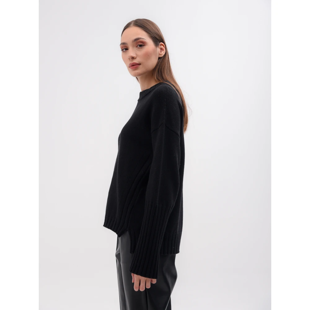 Liviana Conti Zwarte Trui met Ribboorden van Black Dames