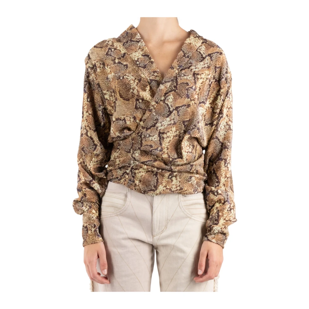 Isabel marant Zijde Blend Zand Top Beige Dames