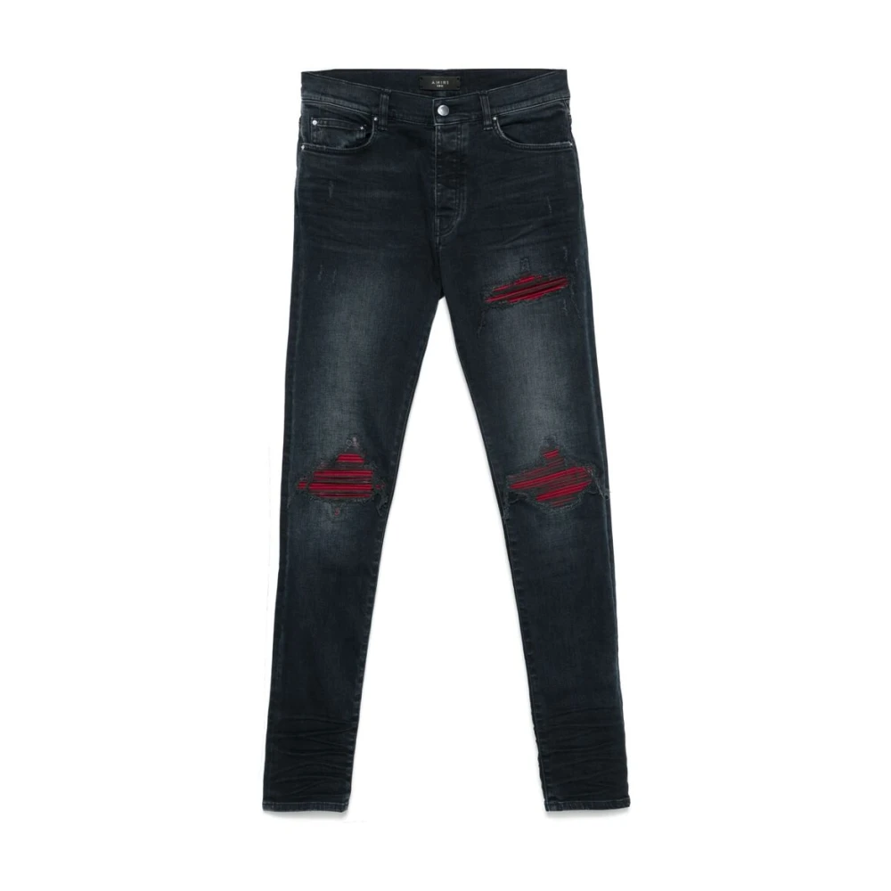 Amiri Indigo Blå Ripped Jeans Blue, Herr