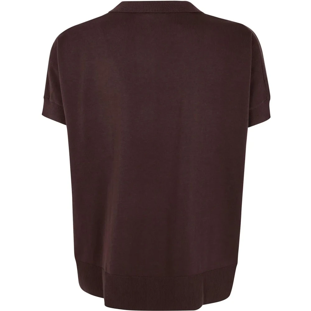 Aspesi Klassieke V-hals korte mouw polo Brown Dames