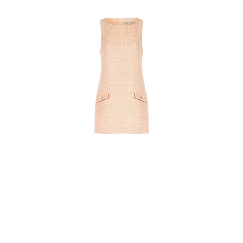 RINASCIMENTO Tweed Jurk met Lurex Draad Beige Dames