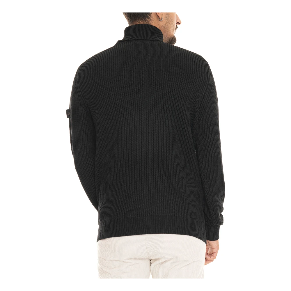 Peuterey Geribbelde Coltrui met Armlabel Black Heren