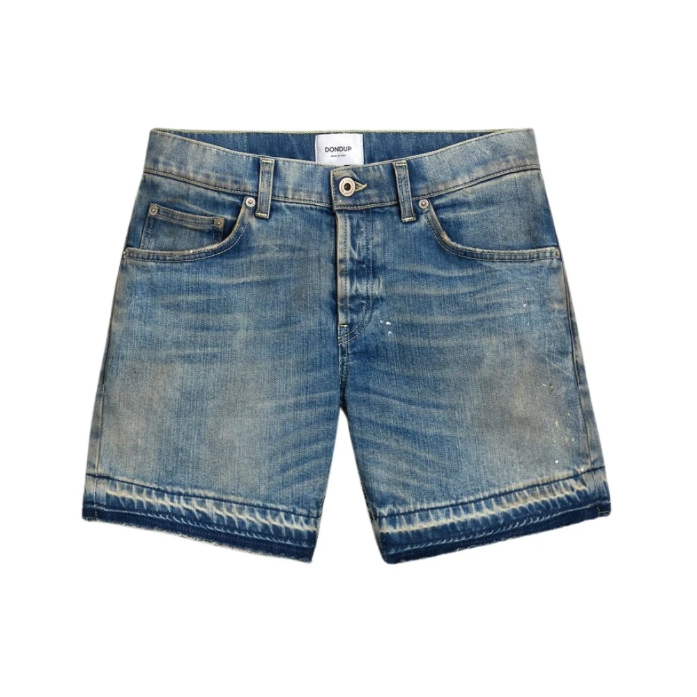 Dondup Stretch Denim Bermuda Shorts Lage Taille Blue Dames