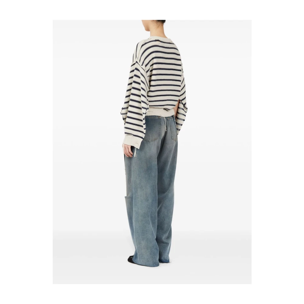 MM6 Maison Margiela Rondhals gebreide trui White Dames
