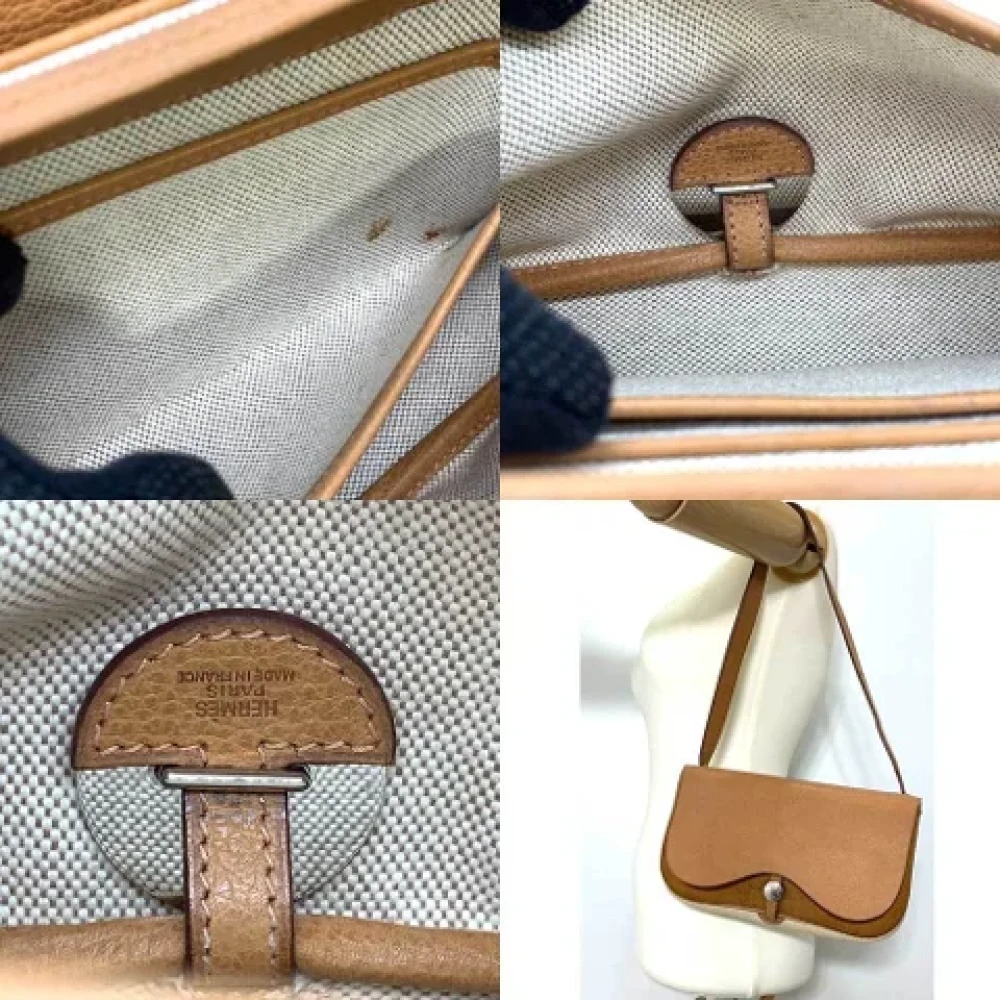Hermès Vintage Pre-owned Fabric shoulder-bags Brown Dames