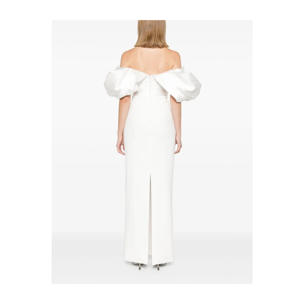Solace London Witte Strapless Maxi Jurk White Dames