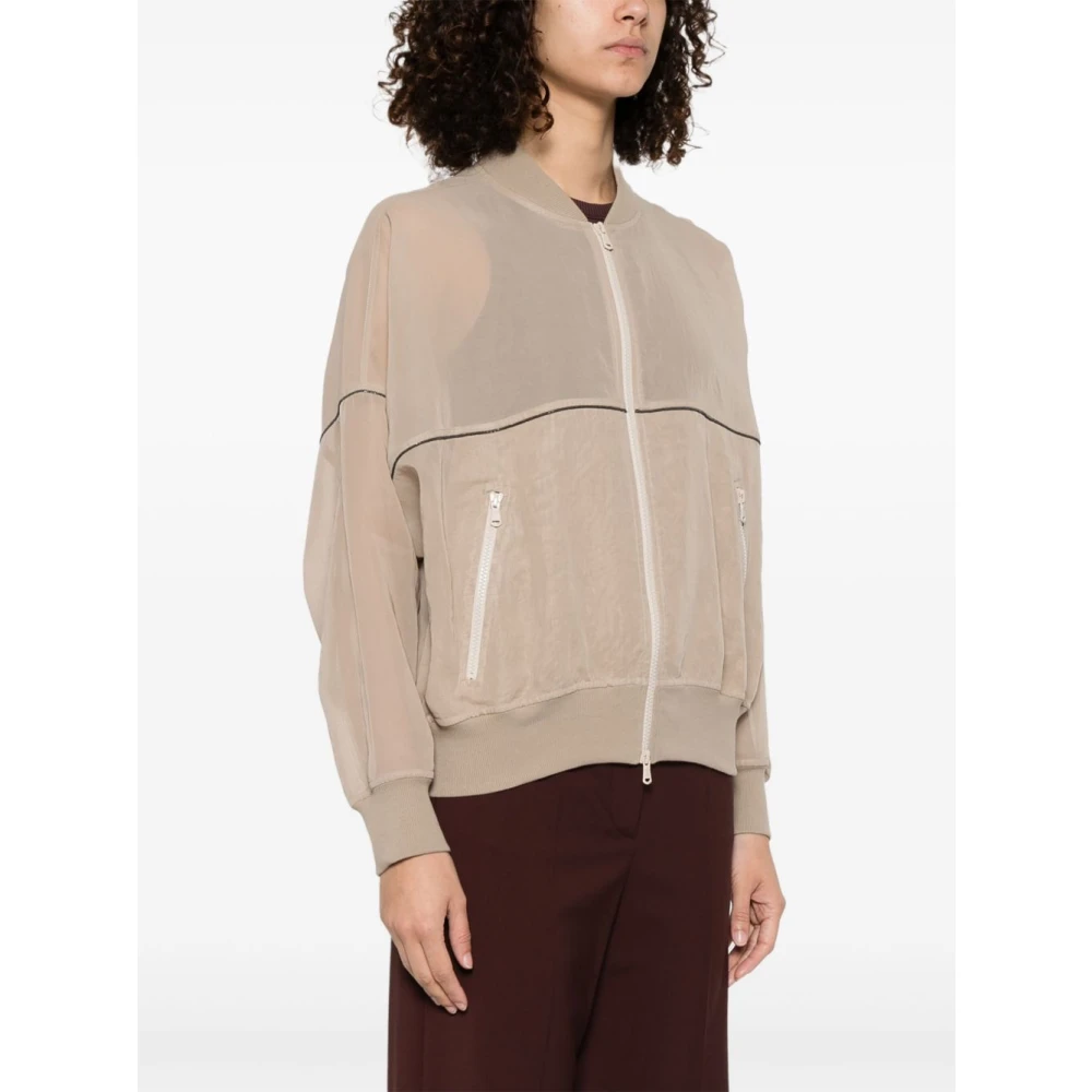 BRUNELLO CUCINELLI Elegante Wollen Jassen Beige Dames