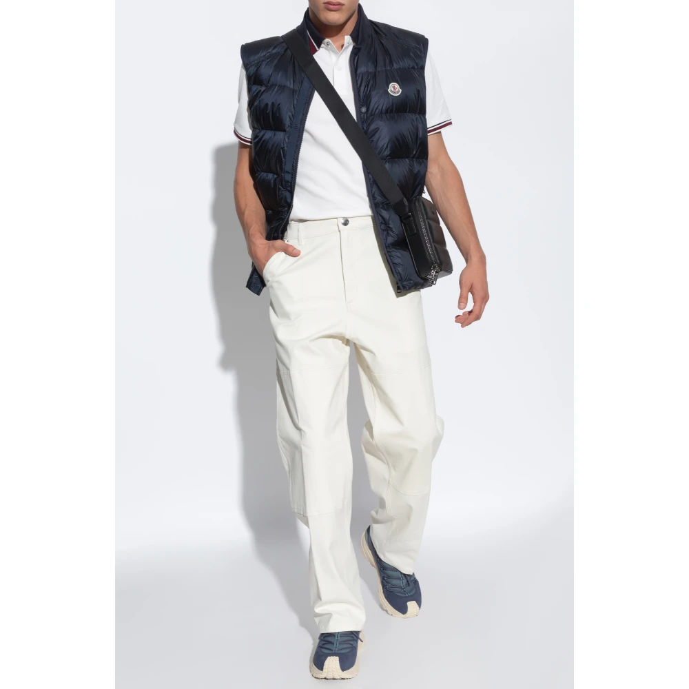 Moncler Broek met logo Beige Heren