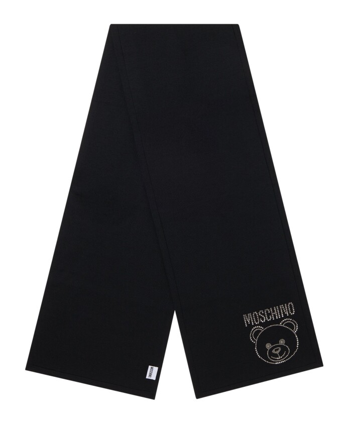 echarpe-en-laine-noire-avec-logo-metallique