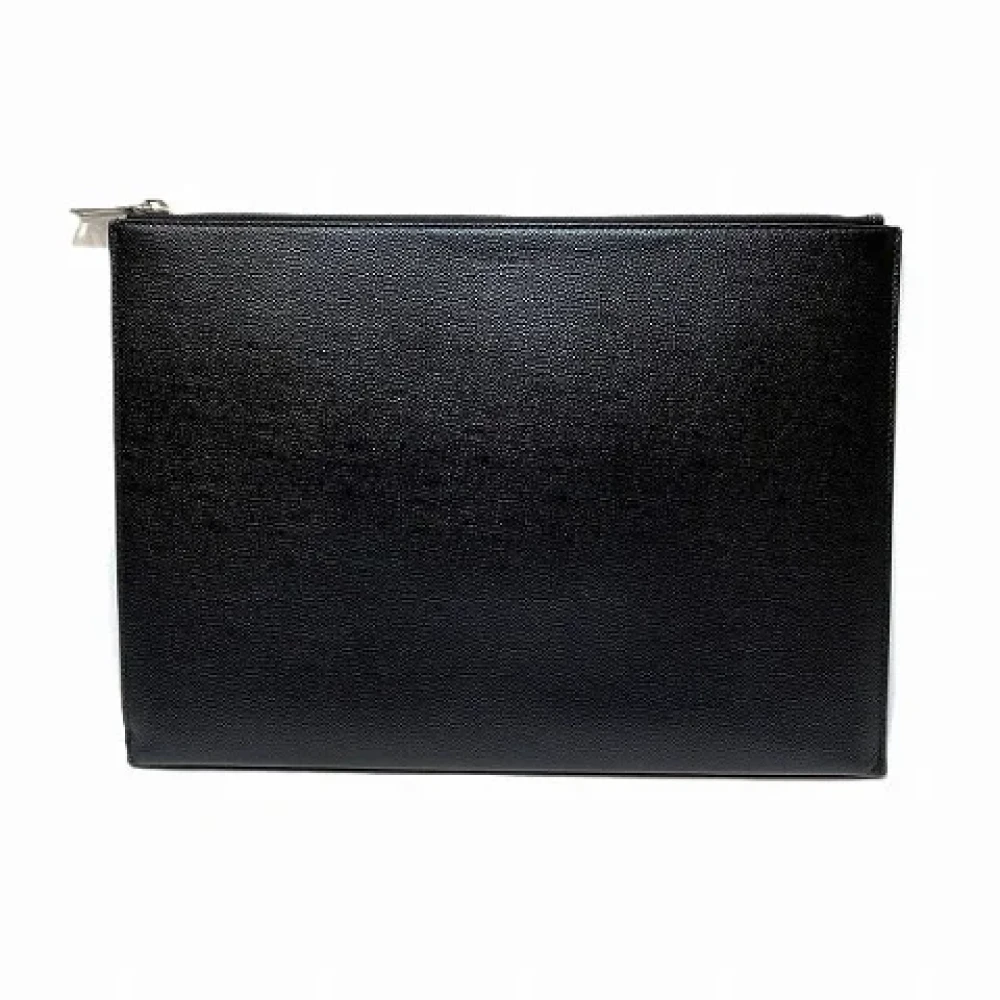 Yves Saint Laurent Vintage Pre-owned Leather clutches Black Dames