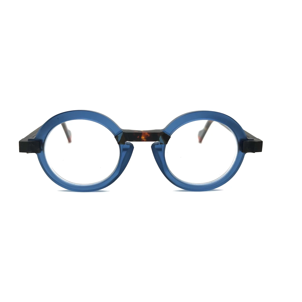 Anne & Valentin Retro Ronde Bril Blue Unisex