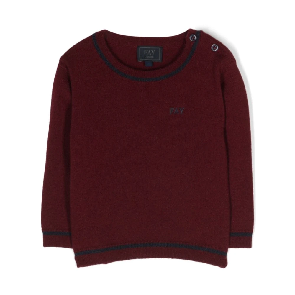 Fay Boys Red Knitwear Top - Kids Knitwear - 9 M - Kids