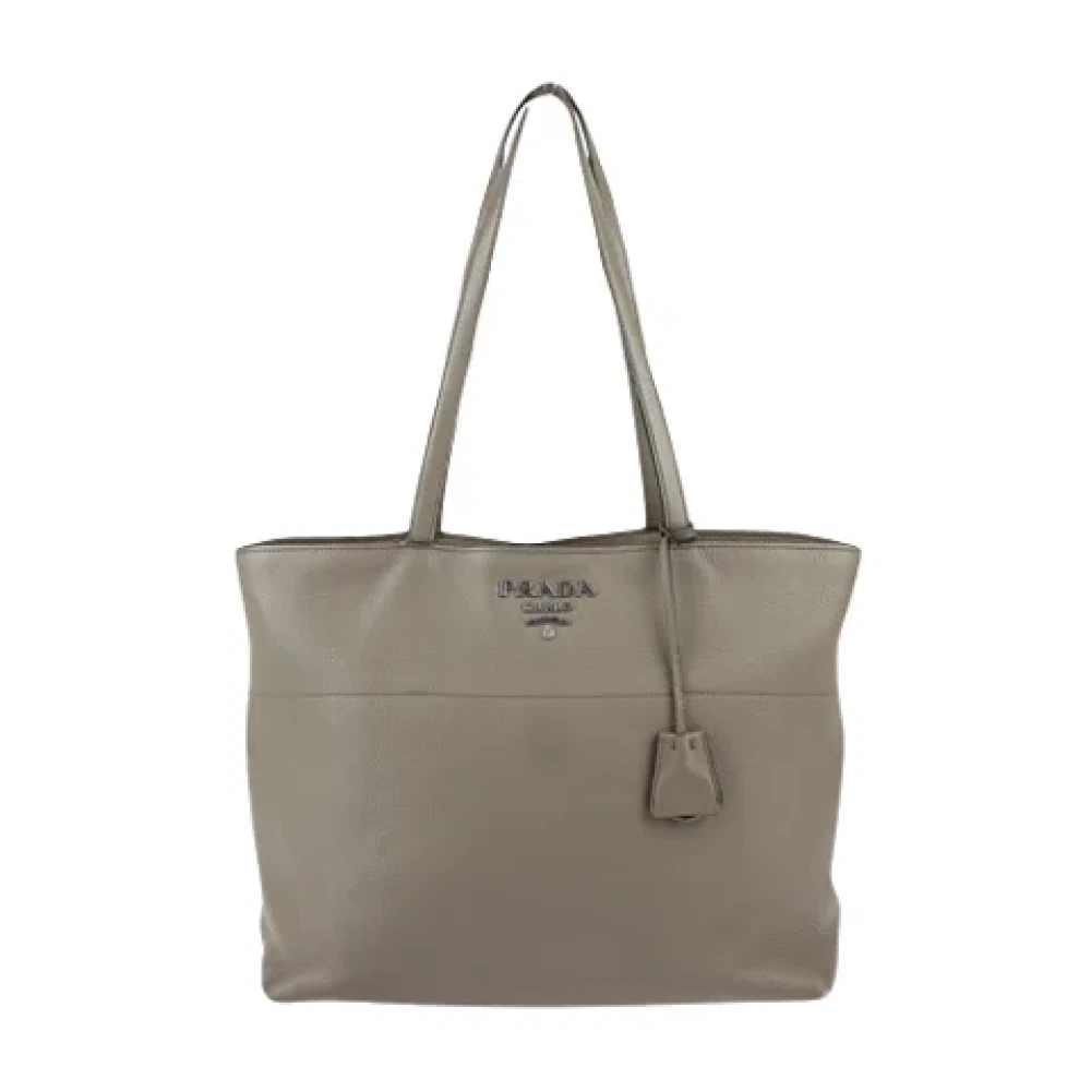 Prada Vintage Pre-owned Leather handbags Beige Dames