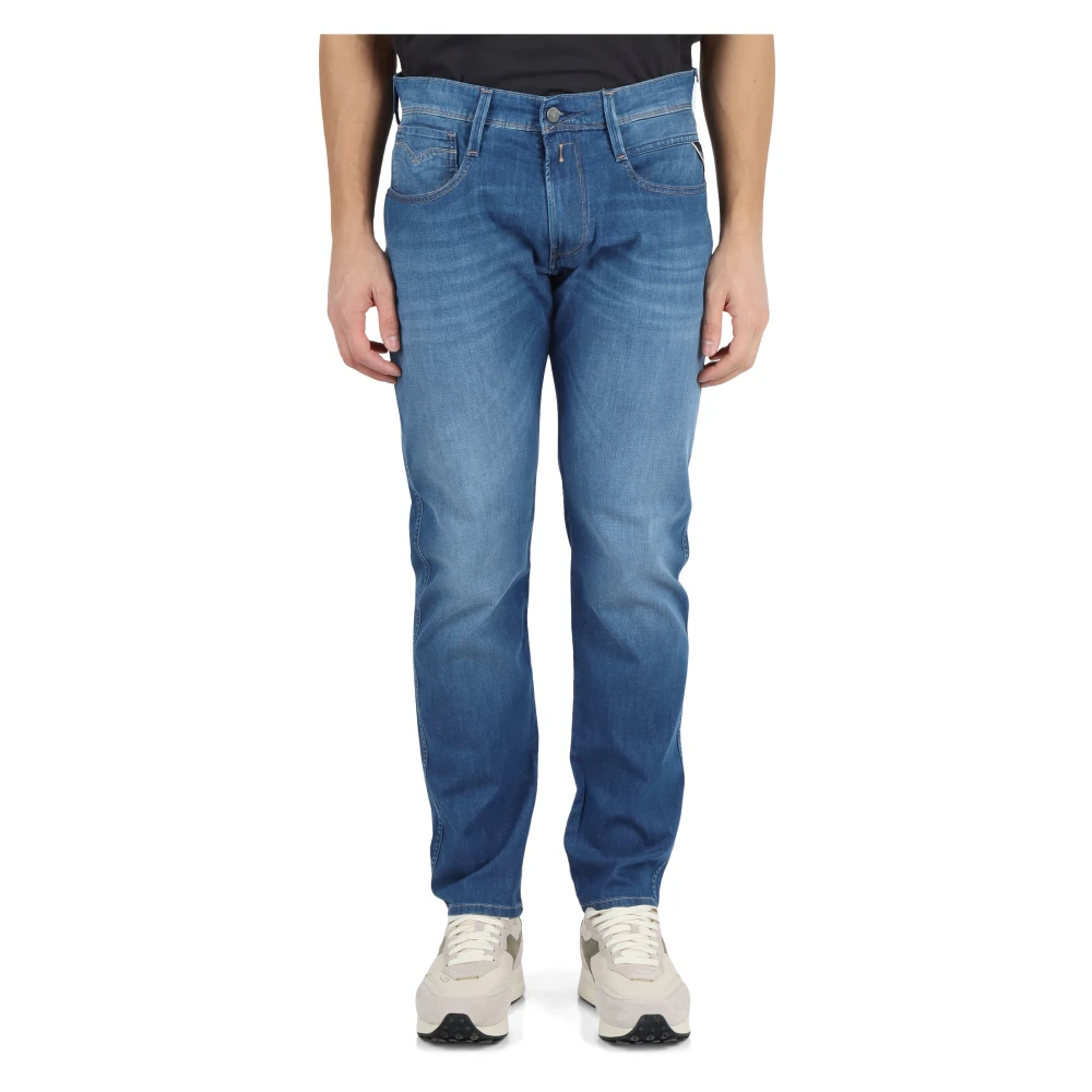 Replay Faded Slim-Fit Jeans Blue Heren