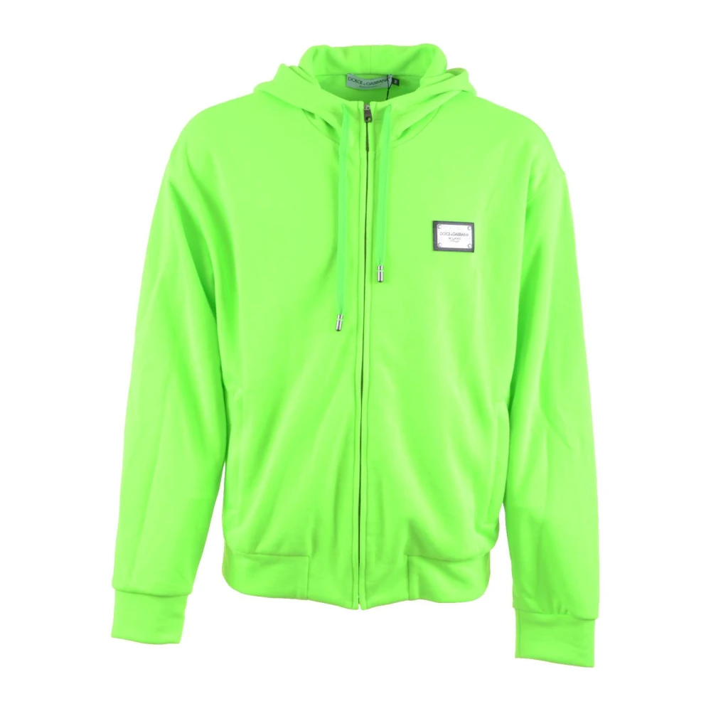 Dolce & Gabbana Heren Fluor Hoodie Green Heren