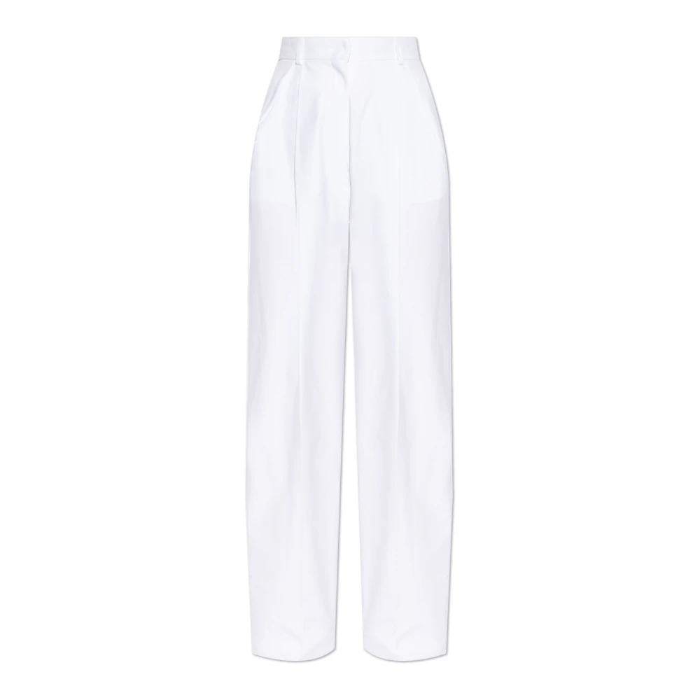 Sportmax Pleated Trousers - Female - Wide Trousers - White - M - Trousers