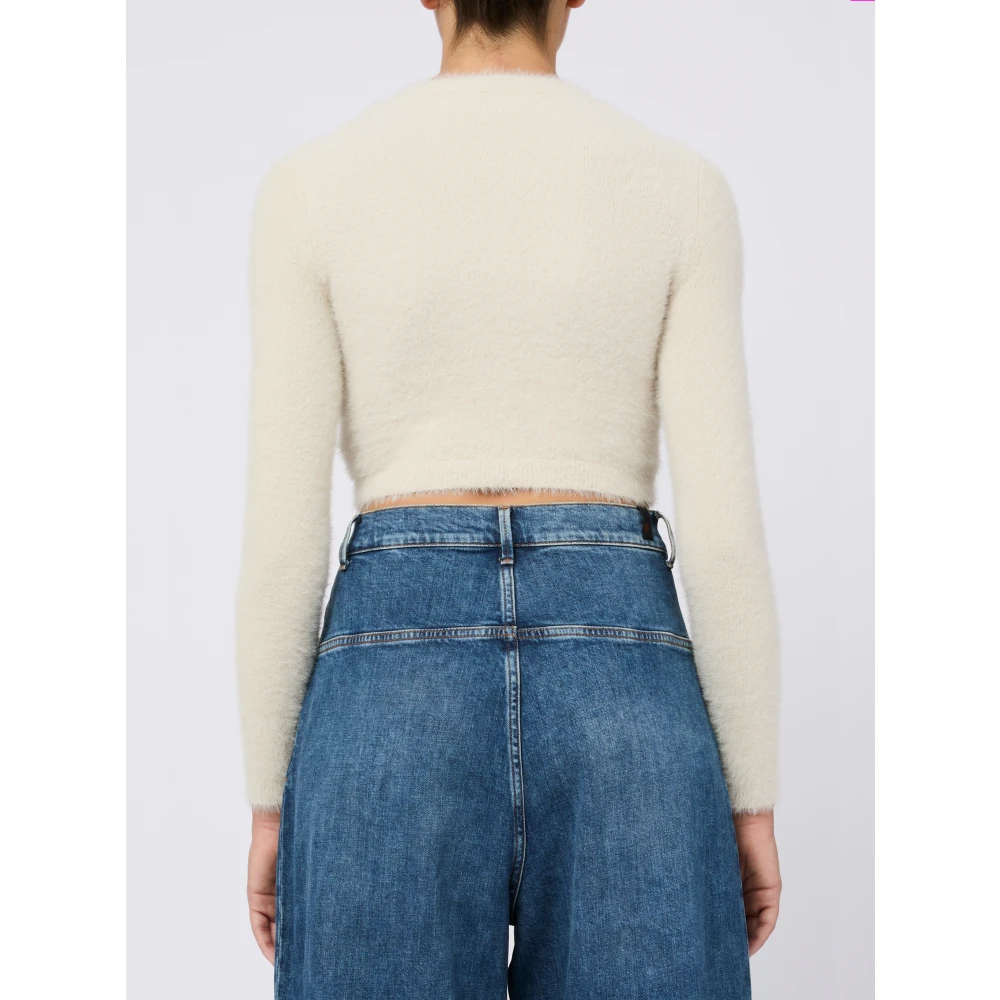 Fiorucci Witte Cardigan met Geborduurd Logo White Dames