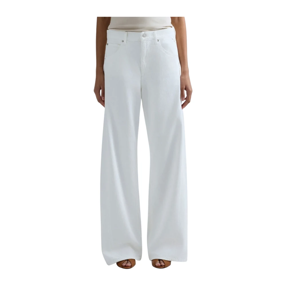 Replay Women's White Wide Jeans, W27 L30, Narja Baggy-Fit Jeans