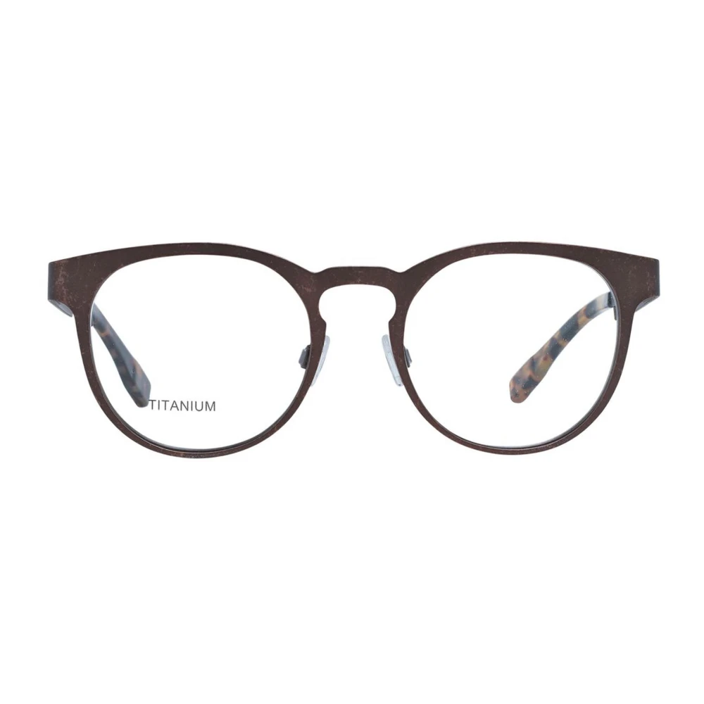 Ermenegildo Zegna Stijlvolle Ronde Optische Monturen Brown Heren
