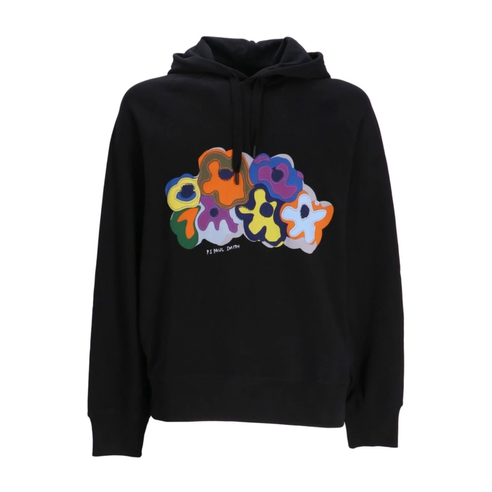 Paul Smith Grafiskt Tryck Blommig Tröja Hoodie Black, Herr