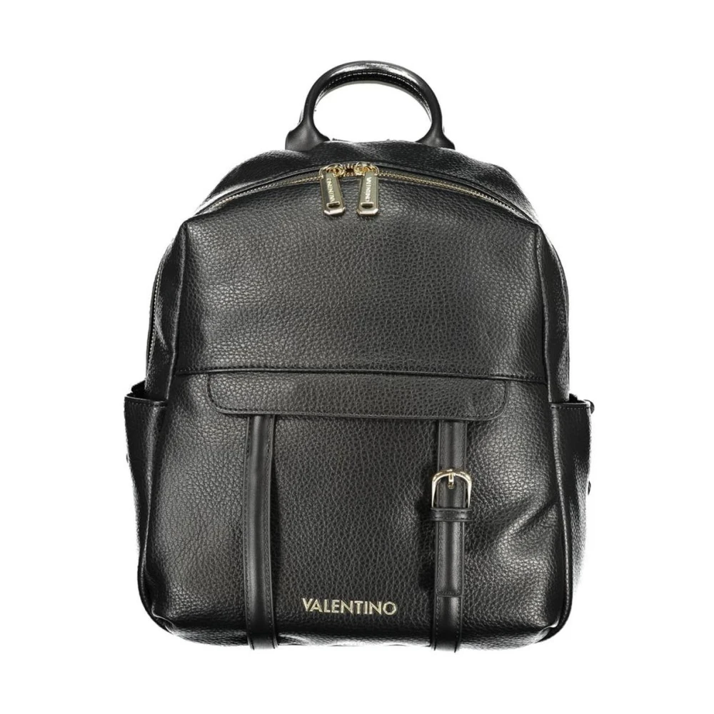 Valentino Women's Black Backpacks, One Size, Polyethylene Backpack With Adjustable Straps And Multiple Compartments