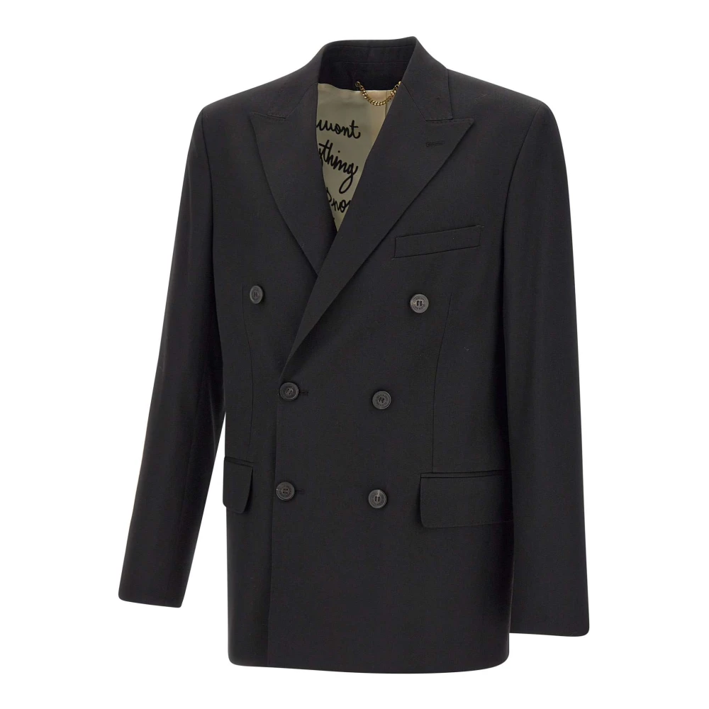 Golden Goose Zwarte Wol Dave Blazer Jas Black Heren