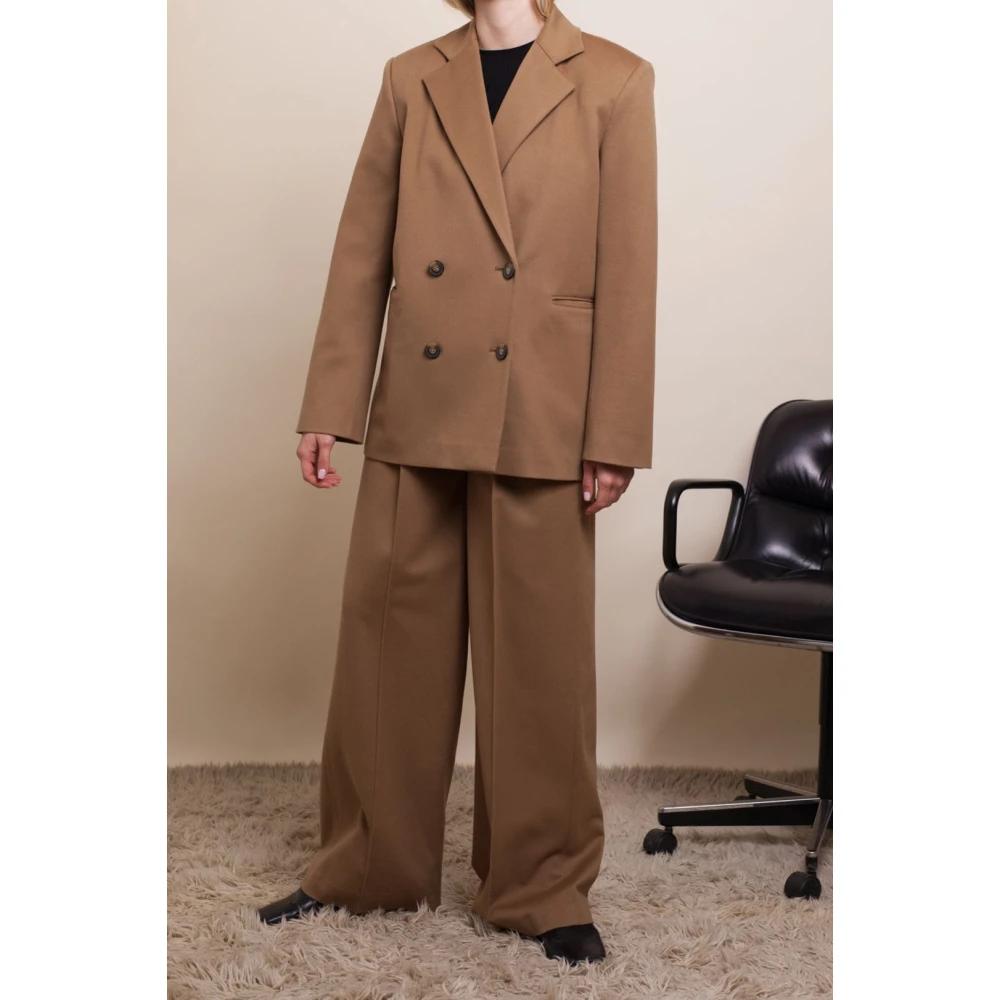 Loulou Studio Wollen Doeskin Blazer Loro Piana Brown Dames