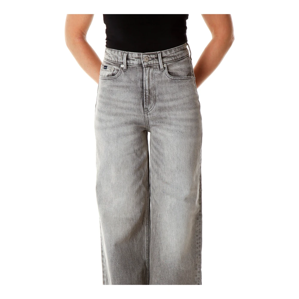 Denham Wide Fit High Waist Flare Jeans Gray Dames