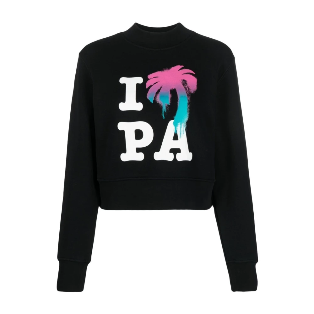 Palm Angels I Love PA Crew Sweaters Truien Black Dames