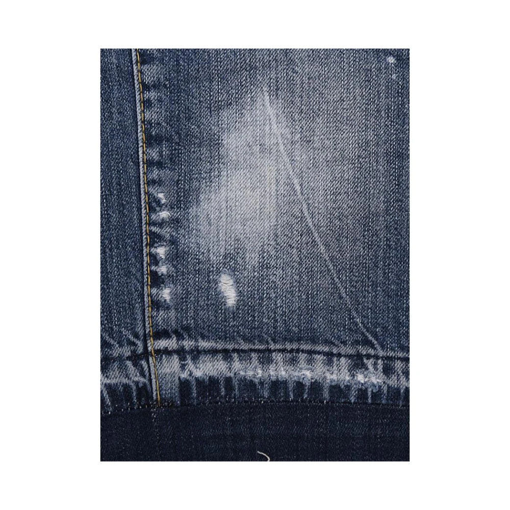 Dsquared2 Cool Guy Jeans Slim Fit Versleten Knoopsluiting Blue Heren