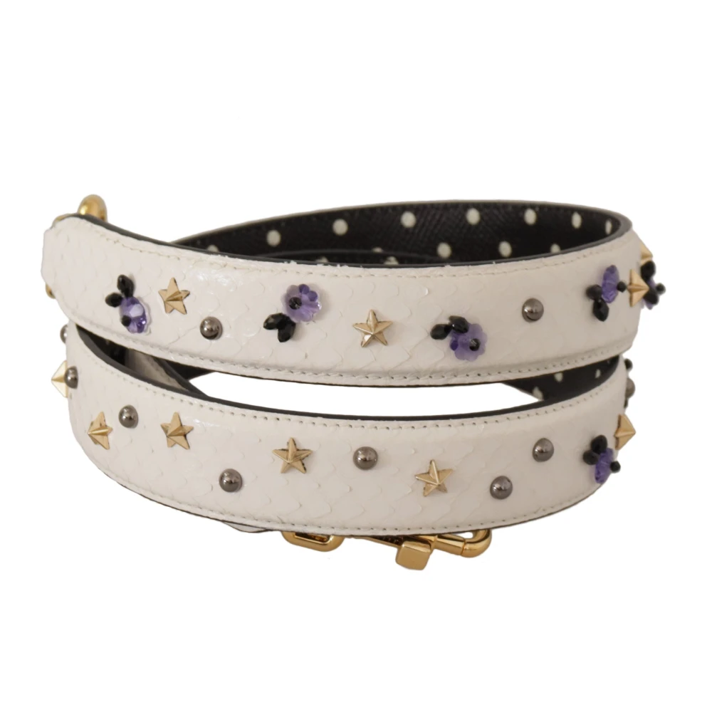 Dolce & Gabbana Witte Kristallen Leren Schoudertas White Dames