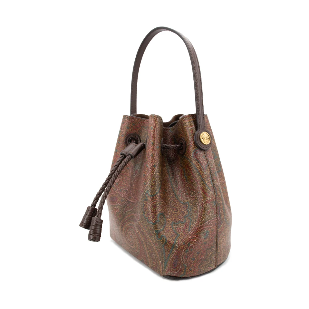 ETRO Paisley Jacquard Mini Bucket Tas Brown Dames