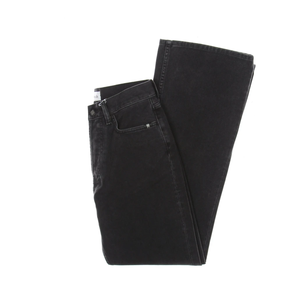 Amish Donkerzwarte Stretch Denim Jeans Black Dames